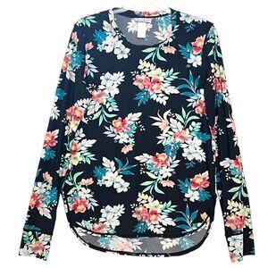 Tommy Bahama Top Multicolor Tropical Floral Long SleeveThumbholes Shirt M NWOT